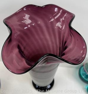 Amethyst Purple Glass Hand-Blown Vase<br>

<br><br>

Removal Options:<br><br> Sat (Nov 8) & Sun (Nov 9) 11-3pm, 56 Scotch Hill Rd., Cambridge NY 12816<br><br>

Sat (Nov 15) 12-2pm, TMG Warehouse, 2800 Juniper St., Fairfax, VA 22031<br><br>

Request Shipping (david@themcguiregroupllc.com) 