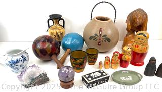 Decorative Ware Including Wedgewood Black and Green Jasperware Trinket Box and Pin Dish, Matryoshka Doll, Thyssen Keramik Denmark Etc.<br>

<br><br>

Removal Options:<br><br> Sat (Nov 8) & Sun (Nov 9) 11-3pm, 56 Scotch Hill Rd., Cambridge NY 12816<br><br>

Sat (Nov 15) 12-2pm, TMG Warehouse, 2800 Juniper St., Fairfax, VA 22031<br><br>

Request Shipping (david@themcguiregroupllc.com)