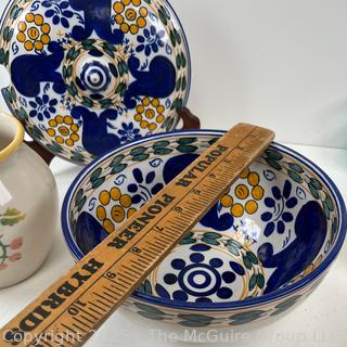 Hand Painted Pottery Covered Tureen and Vase<br>

<br><br>

Removal Options:<br><br> Sat (Nov 8) & Sun (Nov 9) 11-3pm, 56 Scotch Hill Rd., Cambridge NY 12816<br><br>

Sat (Nov 15) 12-2pm, TMG Warehouse, 2800 Juniper St., Fairfax, VA 22031<br><br>

Request Shipping (david@themcguiregroupllc.com)