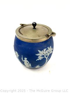 Wedgwood Jasperware Blue Biscuit Barrel Jar<br>

<br><br>

Removal Options:<br><br> Sat (Nov 8) & Sun (Nov 9) 11-3pm, 56 Scotch Hill Rd., Cambridge NY 12816<br><br>

Sat (Nov 15) 12-2pm, TMG Warehouse, 2800 Juniper St., Fairfax, VA 22031<br><br>

Request Shipping (david@themcguiregroupllc.com) |