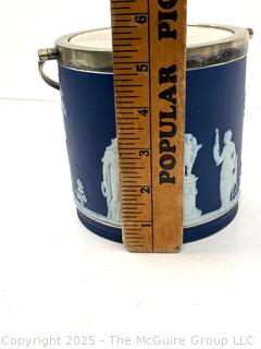 Wedgwood Jasperware Blue Biscuit Barrel with Twisted Handle<br>

<br><br>

Removal Options:<br><br> Sat (Nov 8) & Sun (Nov 9) 11-3pm, 56 Scotch Hill Rd., Cambridge NY 12816<br><br>

Sat (Nov 15) 12-2pm, TMG Warehouse, 2800 Juniper St., Fairfax, VA 22031<br><br>

Request Shipping (david@themcguiregroupllc.com) 