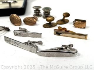 Grouping of David J. McGuire's Tie Clasps, Cuff Links and Eyeglasses Family<br>

<br><br>

Removal Options:<br><br> Sat (Nov 8) & Sun (Nov 9) 11-3pm, 56 Scotch Hill Rd., Cambridge NY 12816<br><br>

Sat (Nov 15) 12-2pm, TMG Warehouse, 2800 Juniper St., Fairfax, VA 22031<br><br>

Request Shipping (david@themcguiregroupllc.com)