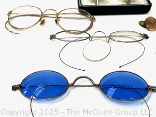 Grouping of David J. McGuire's Tie Clasps, Cuff Links and Eyeglasses Family<br>

<br><br>

Removal Options:<br><br> Sat (Nov 8) & Sun (Nov 9) 11-3pm, 56 Scotch Hill Rd., Cambridge NY 12816<br><br>

Sat (Nov 15) 12-2pm, TMG Warehouse, 2800 Juniper St., Fairfax, VA 22031<br><br>

Request Shipping (david@themcguiregroupllc.com)