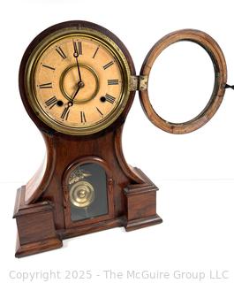 Ingraham Huron Mahogany 8 Day Mantel Clock<br>

<br><br>

Removal Options:<br><br> Sat (Nov 8) & Sun (Nov 9) 11-3pm, 56 Scotch Hill Rd., Cambridge NY 12816<br><br>

Sat (Nov 15) 12-2pm, TMG Warehouse, 2800 Juniper St., Fairfax, VA 22031<br><br>

Request Shipping (david@themcguiregroupllc.com)