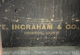 Ingraham Huron Mahogany 8 Day Mantel Clock<br>

<br><br>

Removal Options:<br><br> Sat (Nov 8) & Sun (Nov 9) 11-3pm, 56 Scotch Hill Rd., Cambridge NY 12816<br><br>

Sat (Nov 15) 12-2pm, TMG Warehouse, 2800 Juniper St., Fairfax, VA 22031<br><br>

Request Shipping (david@themcguiregroupllc.com)