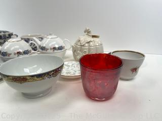 Group of Glass and Porcelainware Including Hazel-Atlas and Spode<br>

<br><br>

Removal Options:<br><br> Sat (Nov 8) & Sun (Nov 9) 11-3pm, 56 Scotch Hill Rd., Cambridge NY 12816<br><br>

Sat (Nov 15) 12-2pm, TMG Warehouse, 2800 Juniper St., Fairfax, VA 22031<br><br>

Request Shipping (david@themcguiregroupllc.com)