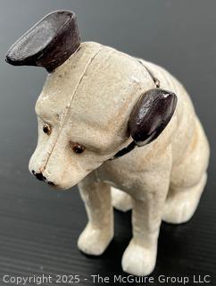 Cast Iron Nipper Dog Coin Bank RCA Mascot 5.75” Tall<br>

<br><br>

Removal Options:<br><br> Sat (Nov 8) & Sun (Nov 9) 11-3pm, 56 Scotch Hill Rd., Cambridge NY 12816<br><br>

Sat (Nov 15) 12-2pm, TMG Warehouse, 2800 Juniper St., Fairfax, VA 22031<br><br>

Request Shipping (david@themcguiregroupllc.com) 