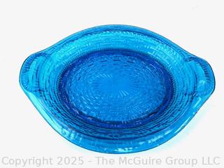 Tiara Indiana Glass Plate Aqua Blue Tray "Give Us This Day Our Daily Bread" 10.5”L x 7”W. Note Chip<br>

<br><br>

Removal Options:<br><br> Sat (Nov 8) & Sun (Nov 9) 11-3pm, 56 Scotch Hill Rd., Cambridge NY 12816<br><br>

Sat (Nov 15) 12-2pm, TMG Warehouse, 2800 Juniper St., Fairfax, VA 22031<br><br>

Request Shipping (david@themcguiregroupllc.com)