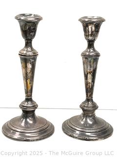 Quadruple Silver Plate Coffee Pot and Sugar and Two (2) Weighted Sterling Silver Candlesticks <br>

<br><br>

Removal Options:<br><br> Sat (Nov 8) & Sun (Nov 9) 11-3pm, 56 Scotch Hill Rd., Cambridge NY 12816<br><br>

Sat (Nov 15) 12-2pm, TMG Warehouse, 2800 Juniper St., Fairfax, VA 22031<br><br>

Request Shipping (david@themcguiregroupllc.com)