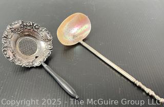 Two (2) Fancy Serving Strainers <br>

<br><br>

Removal Options:<br><br> Sat (Nov 8) & Sun (Nov 9) 11-3pm, 56 Scotch Hill Rd., Cambridge NY 12816<br><br>

Sat (Nov 15) 12-2pm, TMG Warehouse, 2800 Juniper St., Fairfax, VA 22031<br><br>

Request Shipping (david@themcguiregroupllc.com)