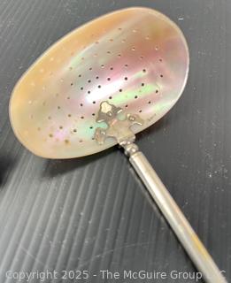 Two (2) Fancy Serving Strainers <br>

<br><br>

Removal Options:<br><br> Sat (Nov 8) & Sun (Nov 9) 11-3pm, 56 Scotch Hill Rd., Cambridge NY 12816<br><br>

Sat (Nov 15) 12-2pm, TMG Warehouse, 2800 Juniper St., Fairfax, VA 22031<br><br>

Request Shipping (david@themcguiregroupllc.com)