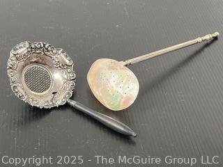 Two (2) Fancy Serving Strainers <br>

<br><br>

Removal Options:<br><br> Sat (Nov 8) & Sun (Nov 9) 11-3pm, 56 Scotch Hill Rd., Cambridge NY 12816<br><br>

Sat (Nov 15) 12-2pm, TMG Warehouse, 2800 Juniper St., Fairfax, VA 22031<br><br>

Request Shipping (david@themcguiregroupllc.com)