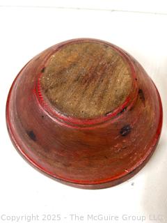 Wooden Bowl with Original Paint and 2 Butter Paddles Treenware <br>

<br><br>

Removal Options:<br><br> Sat (Nov 8) & Sun (Nov 9) 11-3pm, 56 Scotch Hill Rd., Cambridge NY 12816<br><br>

Sat (Nov 15) 12-2pm, TMG Warehouse, 2800 Juniper St., Fairfax, VA 22031<br><br>

Request Shipping (david@themcguiregroupllc.com)


