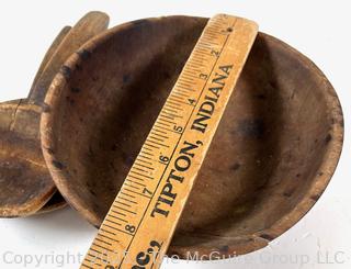 Wooden Bowl with Original Paint and 2 Butter Paddles Treenware <br>

<br><br>

Removal Options:<br><br> Sat (Nov 8) & Sun (Nov 9) 11-3pm, 56 Scotch Hill Rd., Cambridge NY 12816<br><br>

Sat (Nov 15) 12-2pm, TMG Warehouse, 2800 Juniper St., Fairfax, VA 22031<br><br>

Request Shipping (david@themcguiregroupllc.com)

