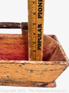Primitive Wood Utensil Cutlery Knife Box Tray <br>

<br><br>

Removal Options:<br><br> Sat (Nov 8) & Sun (Nov 9) 11-3pm, 56 Scotch Hill Rd., Cambridge NY 12816<br><br>

Sat (Nov 15) 12-2pm, TMG Warehouse, 2800 Juniper St., Fairfax, VA 22031<br><br>

Request Shipping (david@themcguiregroupllc.com)