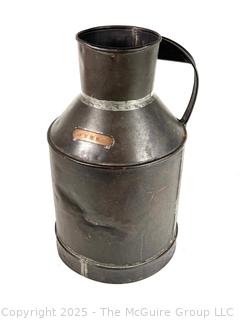 Galvanized Metal Can Used for Transporting Milk or Cream. Copper Plate with Letters "ABHP" <br>

<br><br>

Removal Options:<br><br> Sat (Nov 8) & Sun (Nov 9) 11-3pm, 56 Scotch Hill Rd., Cambridge NY 12816<br><br>

Sat (Nov 15) 12-2pm, TMG Warehouse, 2800 Juniper St., Fairfax, VA 22031<br><br>

Request Shipping (david@themcguiregroupllc.com)