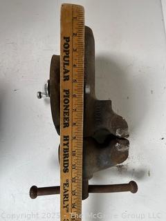 Vintage Wilton Cadet Bench Vise 4” <br>

<br><br>

Removal Options:<br><br> Sat (Nov 8) & Sun (Nov 9) 11-3pm, 56 Scotch Hill Rd., Cambridge NY 12816<br><br>

Sat (Nov 15) 12-2pm, TMG Warehouse, 2800 Juniper St., Fairfax, VA 22031<br><br>

Request Shipping (david@themcguiregroupllc.com)