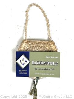 Victorian White Satin Beaded Handbag <br>

<br><br>

Removal Options:<br><br> Sat (Nov 8) & Sun (Nov 9) 11-3pm, 56 Scotch Hill Rd., Cambridge NY 12816<br><br>

Sat (Nov 15) 12-2pm, TMG Warehouse, 2800 Juniper St., Fairfax, VA 22031<br><br>

Request Shipping (david@themcguiregroupllc.com)
