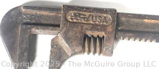 Six (6) Monkey and Pipe Wrenches<br>

<br><br>

Removal Options:<br><br> Sat (Nov 8) & Sun (Nov 9) 11-3pm, 56 Scotch Hill Rd., Cambridge NY 12816<br><br>

Sat (Nov 15) 12-2pm, TMG Warehouse, 2800 Juniper St., Fairfax, VA 22031<br><br>

Request Shipping (david@themcguiregroupllc.com)