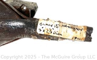Grouping of Traditional Hand Tools Used by Cobblers and Wheelwrights Tradesmen Including Hand Forged Iron Spoke Trimmer<br>

<br><br>

Removal Options:<br><br> Sat (Nov 8) & Sun (Nov 9) 11-3pm, 56 Scotch Hill Rd., Cambridge NY 12816<br><br>

Sat (Nov 15) 12-2pm, TMG Warehouse, 2800 Juniper St., Fairfax, VA 22031<br><br>

Request Shipping (david@themcguiregroupllc.com)