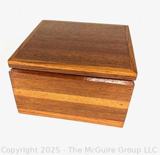 Hand-Crafted Wood Box with Lid<br>

<br><br>

Removal Options:<br><br> Sat (Nov 8) & Sun (Nov 9) 11-3pm, 56 Scotch Hill Rd., Cambridge NY 12816<br><br>

Sat (Nov 15) 12-2pm, TMG Warehouse, 2800 Juniper St., Fairfax, VA 22031<br><br>

Request Shipping (david@themcguiregroupllc.com)