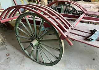 Red Wooden Market Carriage <br>

<br><br>

Removal Options:<br><br> Sat (Nov 8) & Sun (Nov 9) 11-3pm, 56 Scotch Hill Rd., Cambridge NY 12816<br><br>

Sat (Nov 15) 12-2pm, TMG Warehouse, 2800 Juniper St., Fairfax, VA 22031<br><br>

Request Shipping (david@themcguiregroupllc.com)