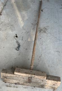 Primitive Barn Floor Scraper<br>

<br><br>

Removal Options:<br><br> Sat (Nov 8) & Sun (Nov 9) 11-3pm, 56 Scotch Hill Rd., Cambridge NY 12816<br><br>

Sat (Nov 15) 12-2pm, TMG Warehouse, 2800 Juniper St., Fairfax, VA 22031<br><br>

Request Shipping (david@themcguiregroupllc.com)