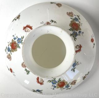 Milk Glass with Painted Flowers Hanging Hurricane Oil Lamp <br>

<br><br>

Removal Options:<br><br> Sat (Nov 8) & Sun (Nov 9) 11-3pm, 56 Scotch Hill Rd., Cambridge NY 12816<br><br>

Sat (Nov 15) 12-2pm, TMG Warehouse, 2800 Juniper St., Fairfax, VA 22031<br><br>

Request Shipping (david@themcguiregroupllc.com) 