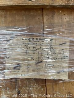 Open Wooden Oyster Box with Stenciling Greenpoint L.I. <br>

<br><br>

Removal Options:<br><br> Sat (Nov 8) & Sun (Nov 9) 11-3pm, 56 Scotch Hill Rd., Cambridge NY 12816<br><br>

Sat (Nov 15) 12-2pm, TMG Warehouse, 2800 Juniper St., Fairfax, VA 22031<br><br>

Request Shipping (david@themcguiregroupllc.com)