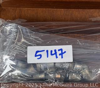 Thimble Rack and Thimbles <br>

<br><br>

Removal Options:<br><br> Sat (Nov 8) & Sun (Nov 9) 11-3pm, 56 Scotch Hill Rd., Cambridge NY 12816<br><br>

Sat (Nov 15) 12-2pm, TMG Warehouse, 2800 Juniper St., Fairfax, VA 22031<br><br>

Request Shipping (david@themcguiregroupllc.com)