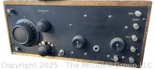 Early 20th C Model 52 Crosley Tube Radio Receiver and Crosley Ultra Musicone Speaker <br>

<br><br>

Removal Options:<br><br> Sat (Nov 8) & Sun (Nov 9) 11-3pm, 56 Scotch Hill Rd., Cambridge NY 12816<br><br>

Sat (Nov 15) 12-2pm, TMG Warehouse, 2800 Juniper St., Fairfax, VA 22031<br><br>

Request Shipping (david@themcguiregroupllc.com)