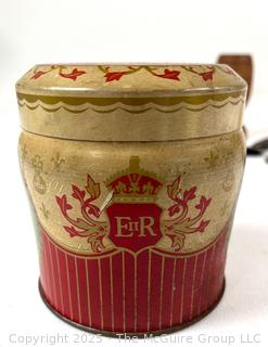 Queen Elizabeth II Coronation Souvenir Tin, Marx Walt Disney Donald Duck Ramp Walker Toy, Wood Egg Cup, Pewter Moose Medal, 1931 International Harvester Company Medal and 1972 American Revolution Bicentennial Commemorative Medal <br>

<br><br>

Removal Options:<br><br> Sat (Nov 8) & Sun (Nov 9) 11-3pm, 56 Scotch Hill Rd., Cambridge NY 12816<br><br>

Sat (Nov 15) 12-2pm, TMG Warehouse, 2800 Juniper St., Fairfax, VA 22031<br><br>

Request Shipping (david@themcguiregroupllc.com)