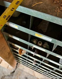 Metal Parts Bin. One Piece. Measures 35 x 42 x 10"Deep<br>

<br><br>

Removal Options:<br><br> Sat (Nov 8) & Sun (Nov 9) 11-3pm, 56 Scotch Hill Rd., Cambridge NY 12816<br><br>

Sat (Nov 15) 12-2pm, TMG Warehouse, 2800 Juniper St., Fairfax, VA 22031<br><br>

Request Shipping (david@themcguiregroupllc.com)