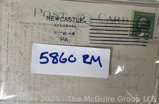 Thirteen (13) Used US Post Cards <br>

<br><br>

Removal Options:<br><br> Sat (Nov 8) & Sun (Nov 9) 11-3pm, 56 Scotch Hill Rd., Cambridge NY 12816<br><br>

Sat (Nov 15) 12-2pm, TMG Warehouse, 2800 Juniper St., Fairfax, VA 22031<br><br>

Request Shipping (david@themcguiregroupllc.com)  