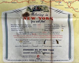 1936 New York State Road Map