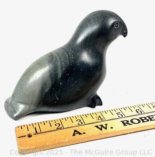 Canadian Inuit Soapstone Carved Bird