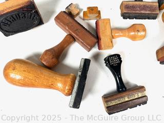 Grouping of Vintage Ink Stamps Including Montgomery Wards