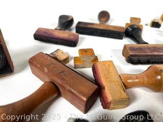 Grouping of Vintage Ink Stamps Including Montgomery Wards