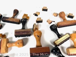 Grouping of Vintage Ink Stamps Including Montgomery Wards