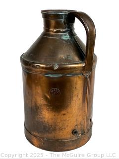 Copper Milk Can Concord Dairy Inc.<br>

<br><br>

Removal Options:<br><br> Sat (Nov 8) & Sun (Nov 9) 11-3pm, 56 Scotch Hill Rd., Cambridge NY 12816<br><br>

Sat (Nov 15) 12-2pm, TMG Warehouse, 2800 Juniper St., Fairfax, VA 22031<br><br>

Request Shipping (david@themcguiregroupllc.com) 