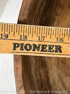 Large Turned Wooden Bowl Measures 18.5 Diameter x 5.5" Tall<br>

<br><br>

Removal Options:<br><br> Sat (Nov 8) & Sun (Nov 9) 11-3pm, 56 Scotch Hill Rd., Cambridge NY 12816<br><br>

Sat (Nov 15) 12-2pm, TMG Warehouse, 2800 Juniper St., Fairfax, VA 22031<br><br>

Request Shipping (david@themcguiregroupllc.com)