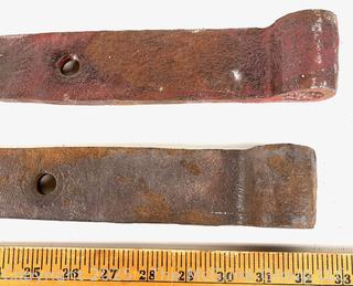 Wrought Iron Strap Door/Hinge Bars<br>

<br><br>

Removal Options:<br><br> Sat (Nov 8) & Sun (Nov 9) 11-3pm, 56 Scotch Hill Rd., Cambridge NY 12816<br><br>

Sat (Nov 15) 12-2pm, TMG Warehouse, 2800 Juniper St., Fairfax, VA 22031<br><br>

Request Shipping (david@themcguiregroupllc.com)