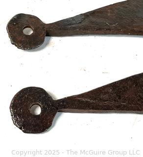 Wrought Iron Forged Strap Door/Hinge Bars<br>

<br><br>

Removal Options:<br><br> Sat (Nov 8) & Sun (Nov 9) 11-3pm, 56 Scotch Hill Rd., Cambridge NY 12816<br><br>

Sat (Nov 15) 12-2pm, TMG Warehouse, 2800 Juniper St., Fairfax, VA 22031<br><br>

Request Shipping (david@themcguiregroupllc.com)