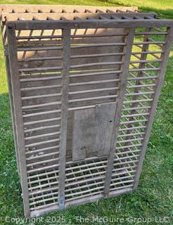 Wooden Antique Chicken Crate Coop<br>

<br><br>

Removal Options:<br><br> Sat (Nov 8) & Sun (Nov 9) 11-3pm, 56 Scotch Hill Rd., Cambridge NY 12816<br><br>

Sat (Nov 15) 12-2pm, TMG Warehouse, 2800 Juniper St., Fairfax, VA 22031<br><br>

Request Shipping (david@themcguiregroupllc.com)