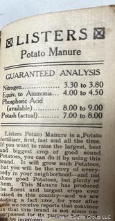 1908 Listers Chemical Works Agricultural Fertilizer Yearbook<br>

<br><br>

Removal Options:<br><br> Sat (Nov 8) & Sun (Nov 9) 11-3pm, 56 Scotch Hill Rd., Cambridge NY 12816<br><br>

Sat (Nov 15) 12-2pm, TMG Warehouse, 2800 Juniper St., Fairfax, VA 22031<br><br>

Request Shipping (david@themcguiregroupllc.com)