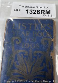 1908 Listers Chemical Works Agricultural Fertilizer Yearbook<br>

<br><br>

Removal Options:<br><br> Sat (Nov 8) & Sun (Nov 9) 11-3pm, 56 Scotch Hill Rd., Cambridge NY 12816<br><br>

Sat (Nov 15) 12-2pm, TMG Warehouse, 2800 Juniper St., Fairfax, VA 22031<br><br>

Request Shipping (david@themcguiregroupllc.com)