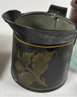Group Including Toy Blocks, Sewing Notions, Glass, Tin and Americana<br>

<br><br>

Removal Options:<br><br> Sat (Nov 8) & Sun (Nov 9) 11-3pm, 56 Scotch Hill Rd., Cambridge NY 12816<br><br>

Sat (Nov 15) 12-2pm, TMG Warehouse, 2800 Juniper St., Fairfax, VA 22031<br><br>

Request Shipping (david@themcguiregroupllc.com)