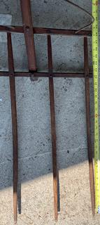Handmade 4-Tine Metal Rake<br>

<br><br>

Removal Options:<br><br> Sat (Nov 8) & Sun (Nov 9) 11-3pm, 56 Scotch Hill Rd., Cambridge NY 12816<br><br>

Sat (Nov 15) 12-2pm, TMG Warehouse, 2800 Juniper St., Fairfax, VA 22031<br><br>

Request Shipping (david@themcguiregroupllc.com)