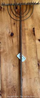 Antique Wooden Rake 1900's<br>

<br><br>

Removal Options:<br><br> Sat (Nov 8) & Sun (Nov 9) 11-3pm, 56 Scotch Hill Rd., Cambridge NY 12816<br><br>

Sat (Nov 15) 12-2pm, TMG Warehouse, 2800 Juniper St., Fairfax, VA 22031<br><br>

Request Shipping (david@themcguiregroupllc.com)