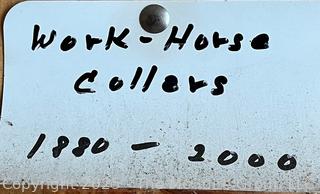 Leather Padded Draft Horse Collar<br>

<br><br>

Removal Options:<br><br> Sat (Nov 8) & Sun (Nov 9) 11-3pm, 56 Scotch Hill Rd., Cambridge NY 12816<br><br>

Sat (Nov 15) 12-2pm, TMG Warehouse, 2800 Juniper St., Fairfax, VA 22031<br><br>

Request Shipping (david@themcguiregroupllc.com)
